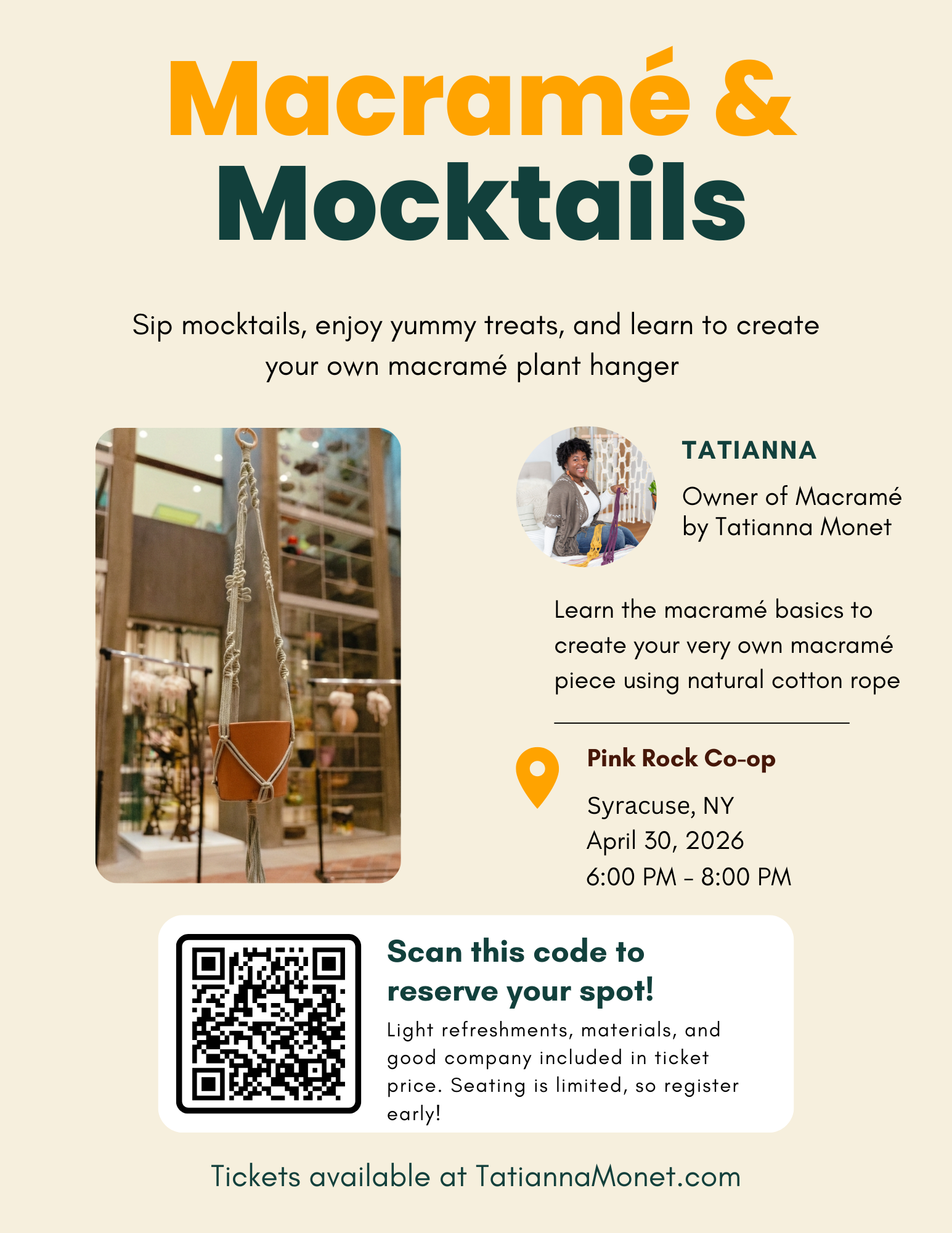 Macrame and Mocktails 4.30.26